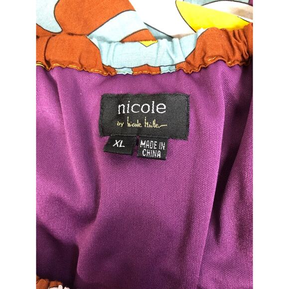 Nicole by Nicole Miller Yellow Print  Tank Size XL - Picture 3 of 6